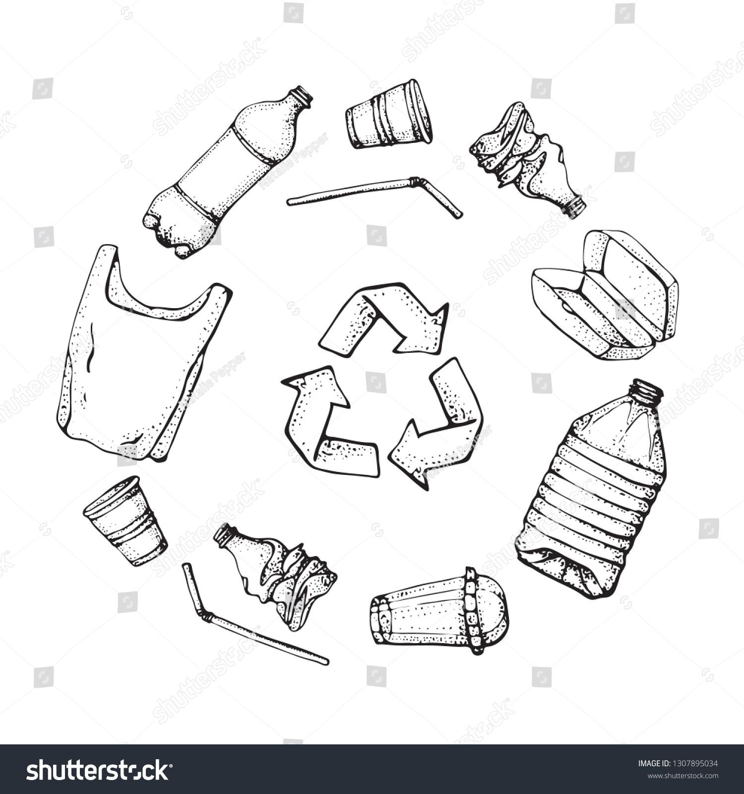 Пластиковые отходы раскраска