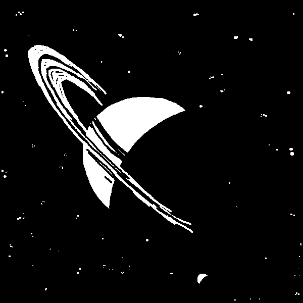 Сатурн черно белый