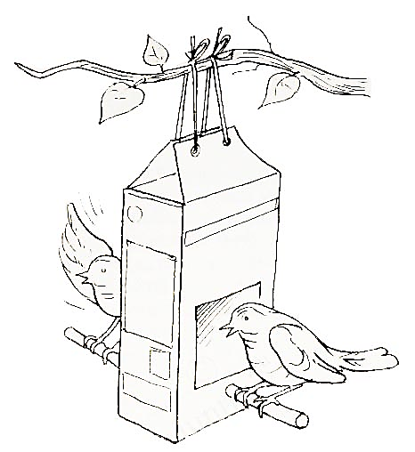 Раскраска кормушка для птиц для детей