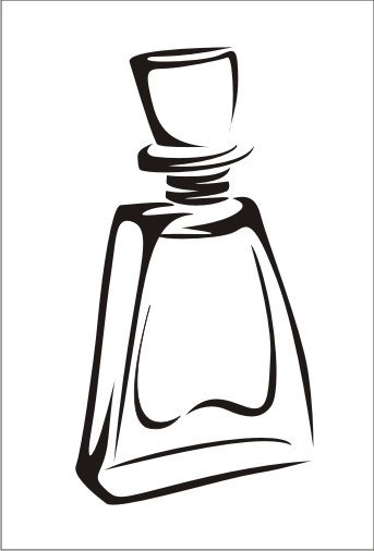 Флакон духов на белом фоне