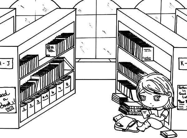 Раскраска библиотека для детей