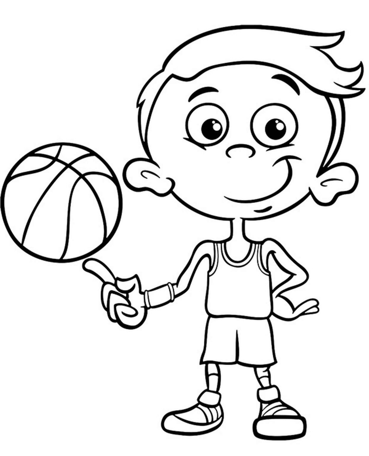 Черно белые рисунки детей в баскетбола
