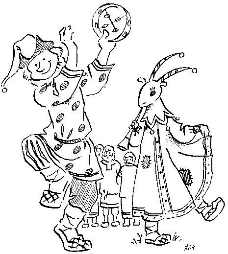 Скоморох раскраска