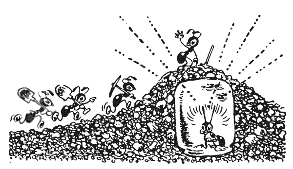 Раскраска Муравейник с муравьями