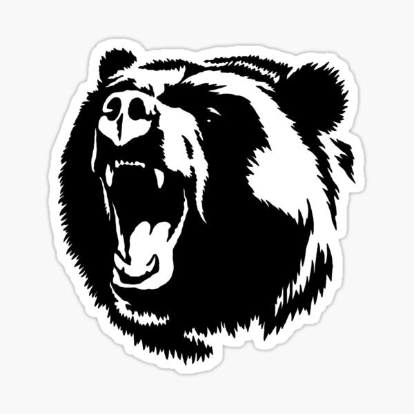 Морда медведя черно белая