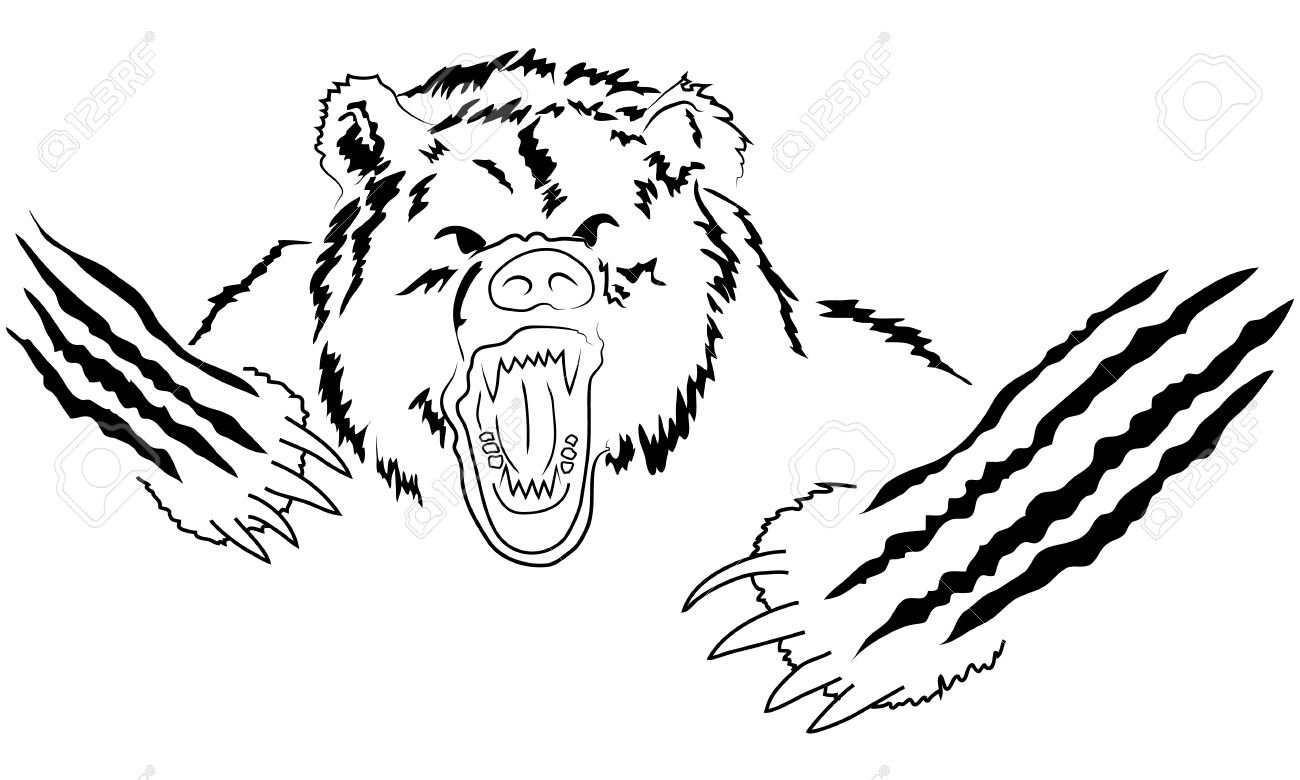 Злой медведь раскраска