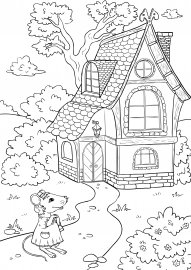 Теремок домик раскраска для детей