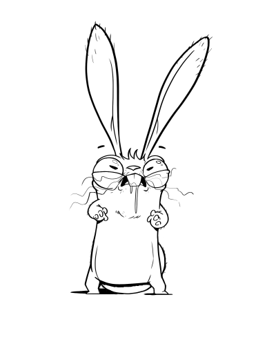 Злой кролик рисунок