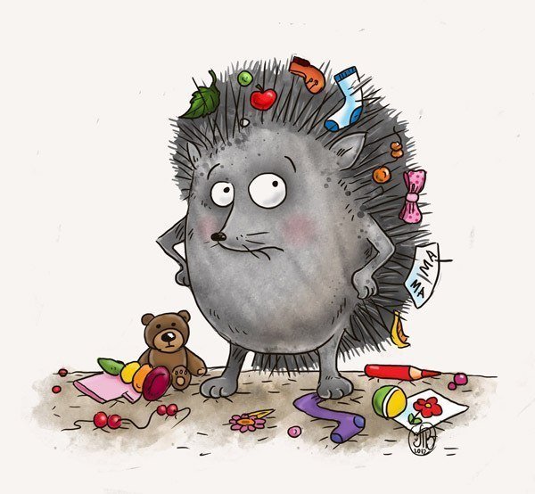 Смешной Ежик рисунок