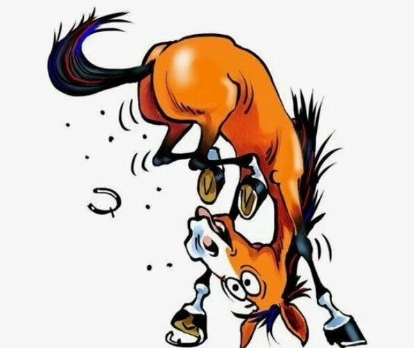 Конь карикатура