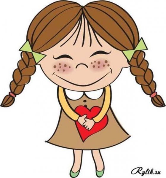 Девочка с косичками мультяшная