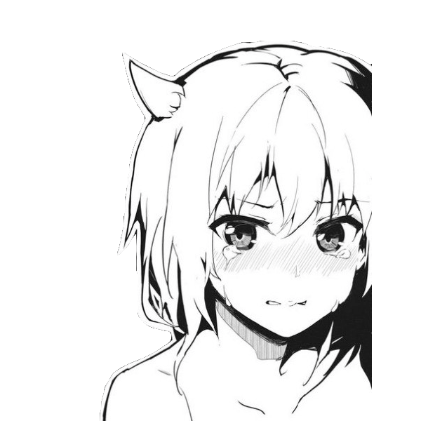 Аниме тянки чёрно белые