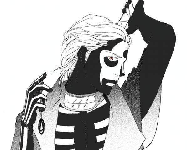 Хидан черно белый арт