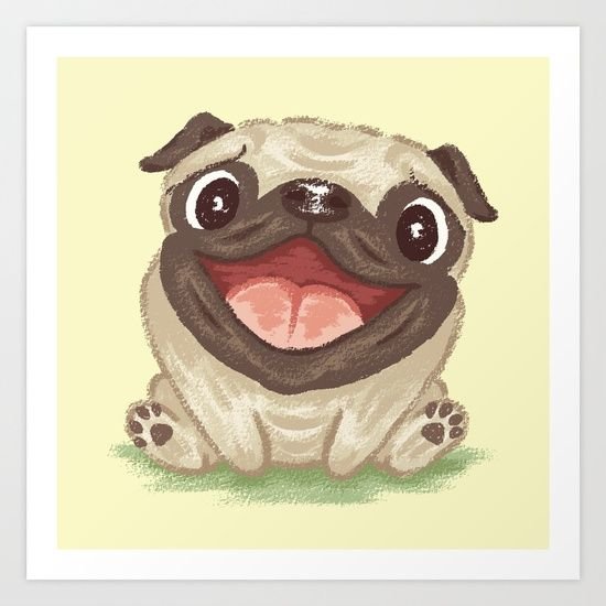 Счастливый Мопс рисунок