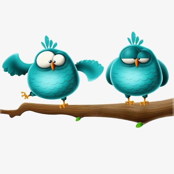 Птички на ветке мультяшные