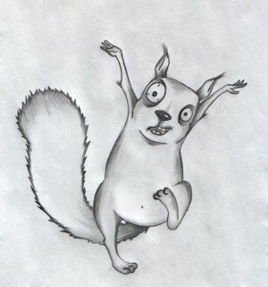 Смешная белка рисунок карандашом