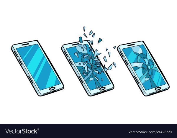 Мультяшный разбитый смартфон