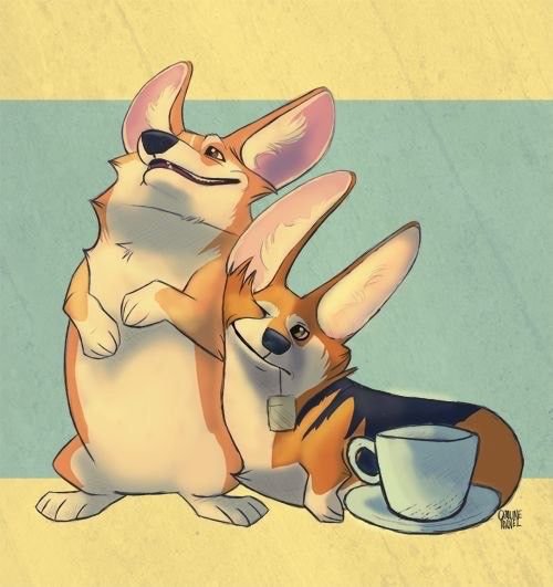 Корги арт смешной