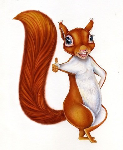 Смешная белка мультяшная