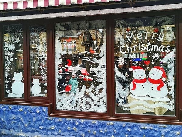 Новогодняя роспись витрин