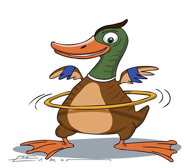 Утка нарисованная смешная