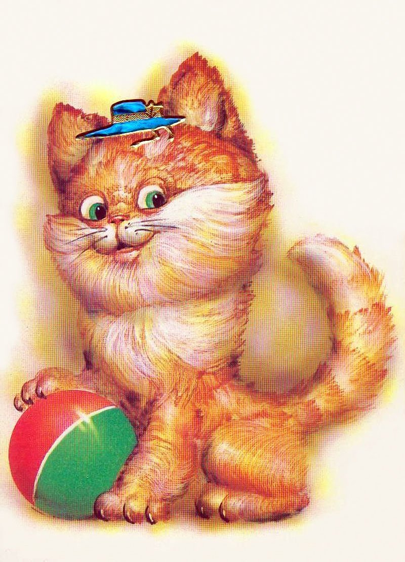 Рыжий котенок открытка