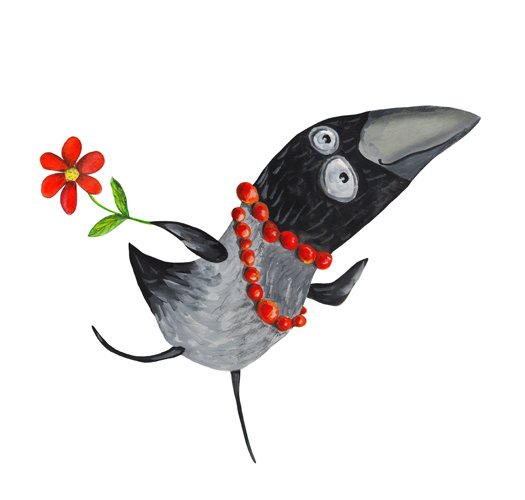 Ворона с бусами