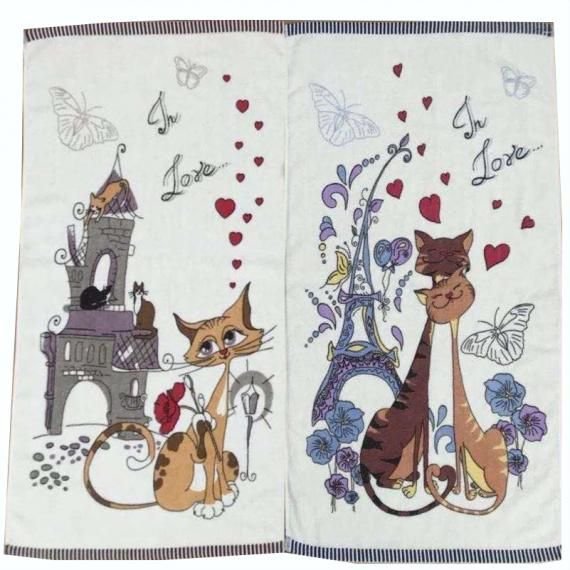 Полотенце махровое с кошками