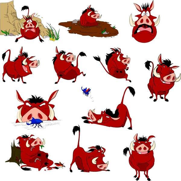 Кабан смешной рисунок