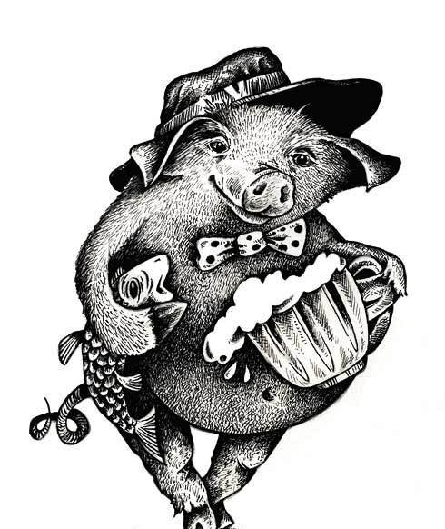 Кабанчик нарисованный