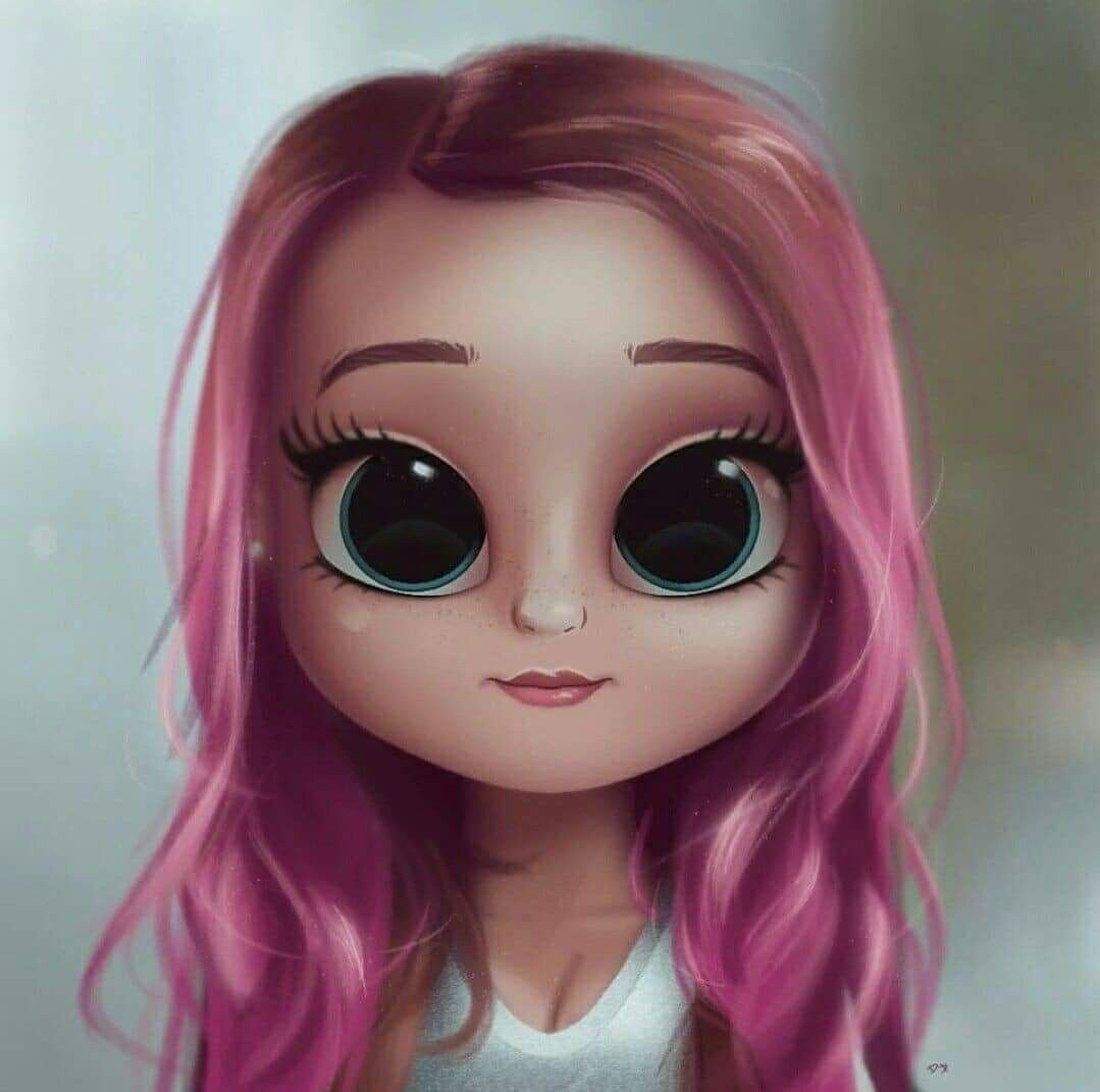 Рисунок девушка с большими глазами