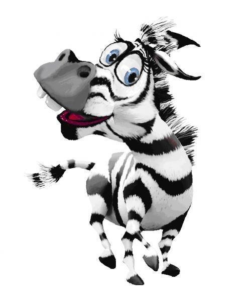 Смешная Зебра нарисованная