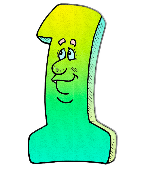 Цифры с глазками и ручками