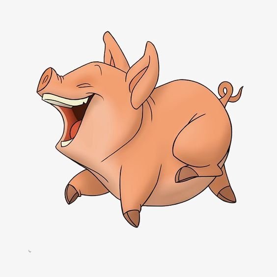 Свинья мультяшная смешная