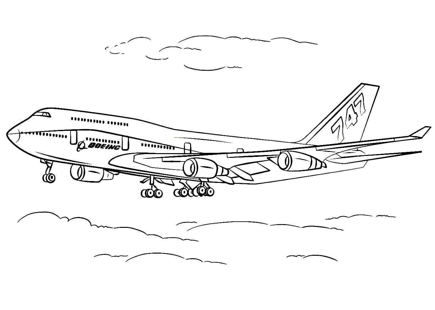 Раскраска самолет Боинг 747