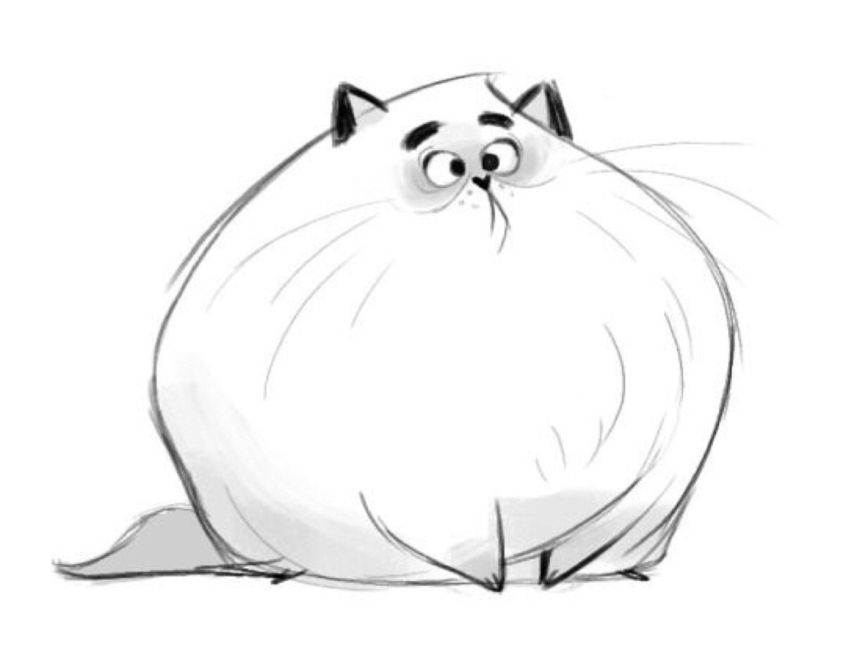 Толстый кот рисунок