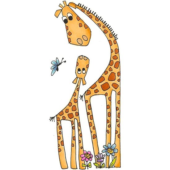 Детские открытки с жирафиками