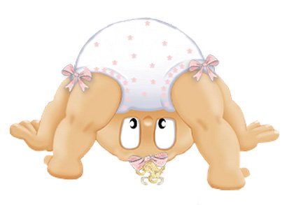 Мультяшный ребенок в памперсе