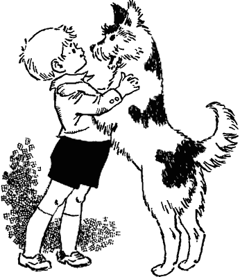 Мальчик с собакой рисунок