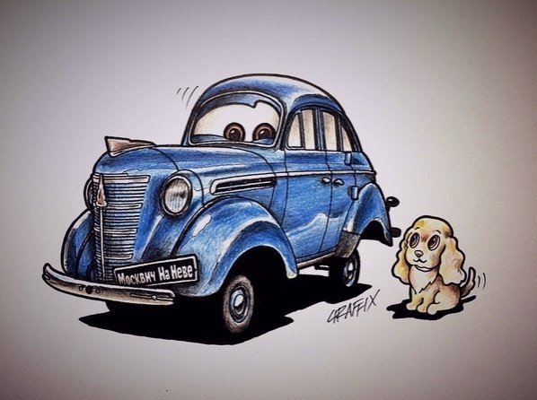 Смешные рисунки автомобилей