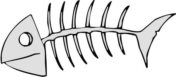 Скелет рыбы раскраска