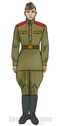 Человек в военной форме рисунок