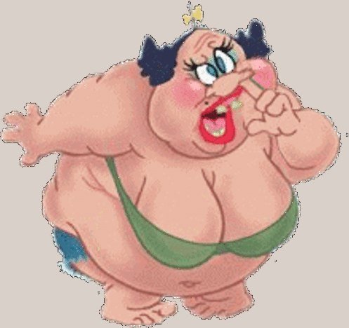 Карикатура очень толстая женщина