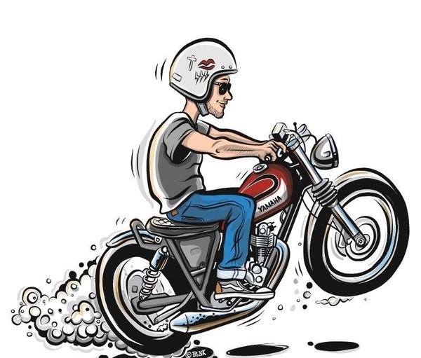 Мотоциклист рисунок для детей