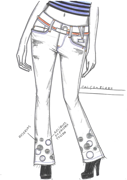 Женские джинсы раскраска