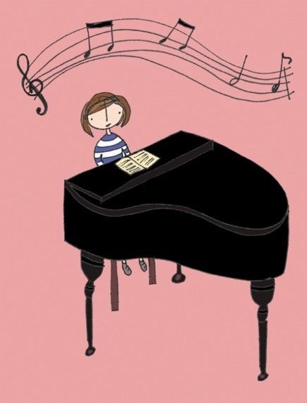 Пианистка за роялем с днем рождения