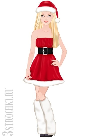 Рисовать красную снегурочку