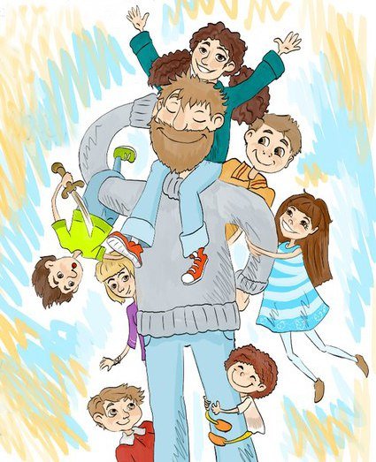 Рисунок семья в детском стиле