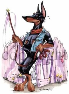 Доберман шарж