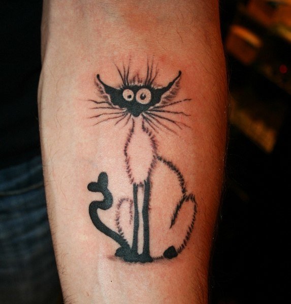 Тату кошка мужская